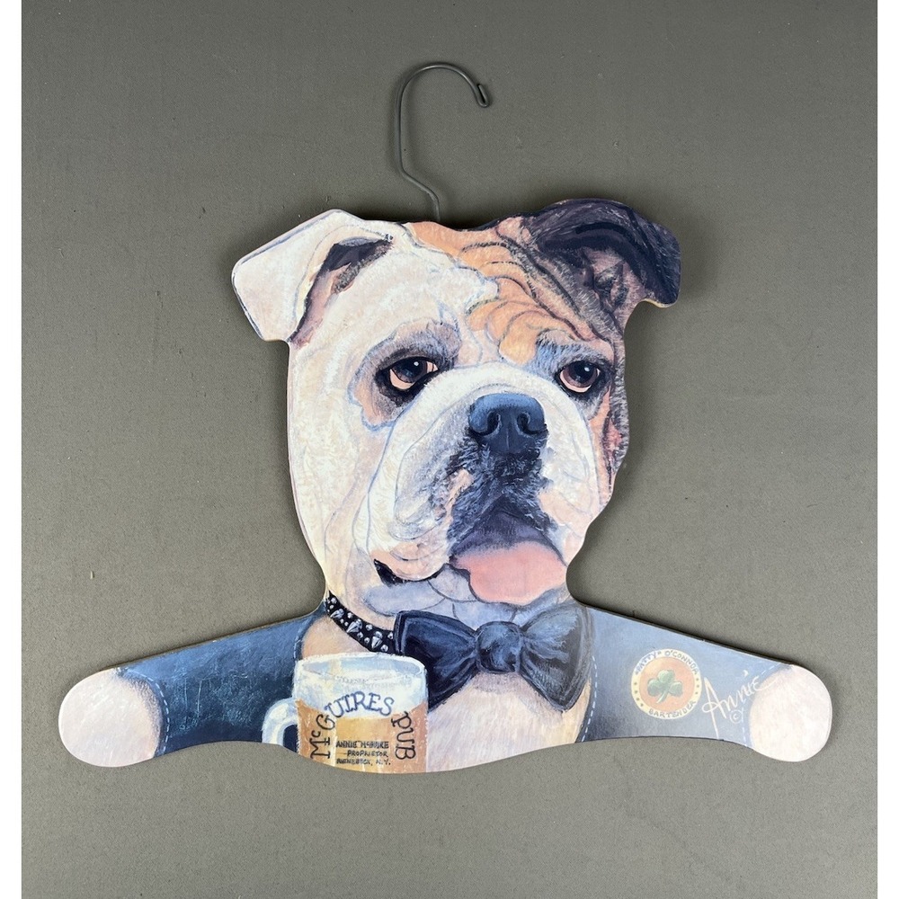 Annie‎ Rhinehart Irish Pub Bulldog Wooden Hanger Stupell Art Vintage